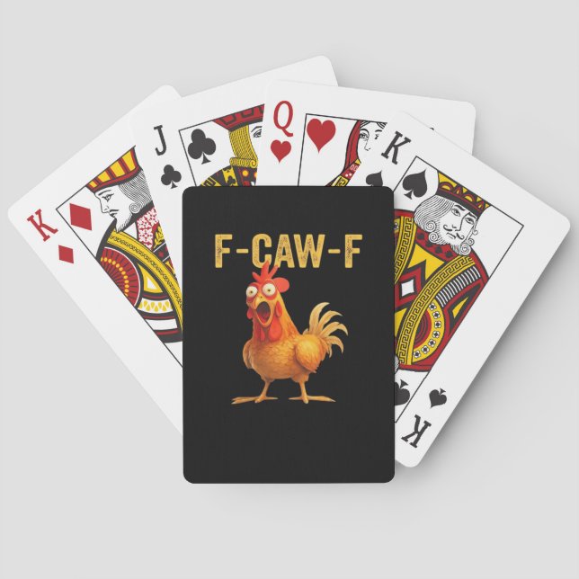 Jeu De Cartes Poulet drôle F-Caw-F Créatif Décontracté (dos)