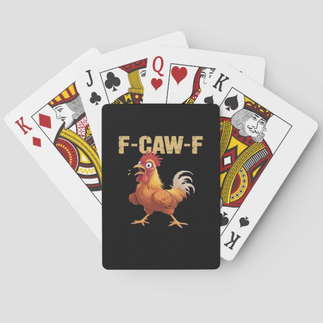 Jeu De Cartes Poulet drôle F-Caw-F tendance drôle (dos)