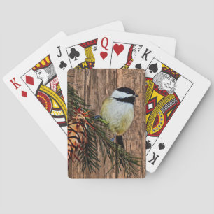 Jeu De Cartes Poulet sur la planche à grange rustique