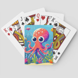 Jeu De Cartes Poulpe mignon des Caraïbes/tropical/hawaïen