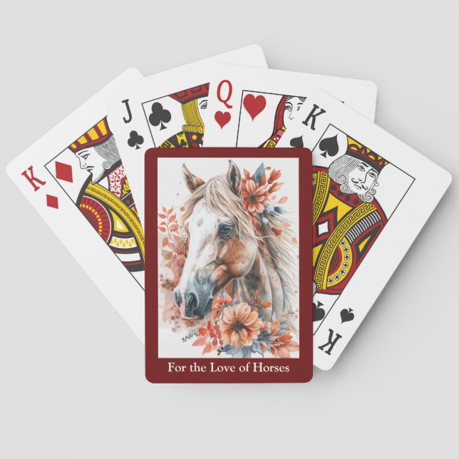 Jeu De Cartes Pour l'amour des chevaux jouant aux cartes (dos)