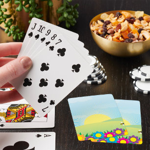 Jeu De Cartes Poussière de soleil de prairie printanière avec de