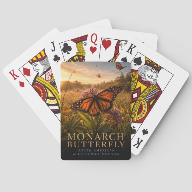 Jeu De Cartes Prairie de fleurs sauvages papillon monarque ANIMA (dos)