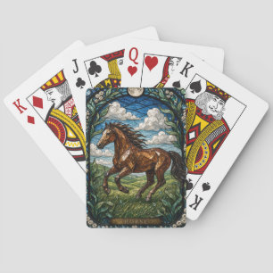 Jeu De Cartes Pré vitrail Illumina Cheval Roulement Prairie