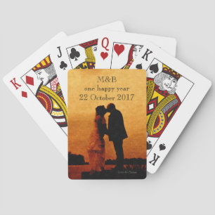 Jeu De Cartes Premier souvenir d'anniversaire de mariage d'année