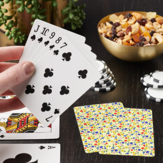 Jeu De Cartes Pretty Dainty Cute Floral on Pastel Yellow