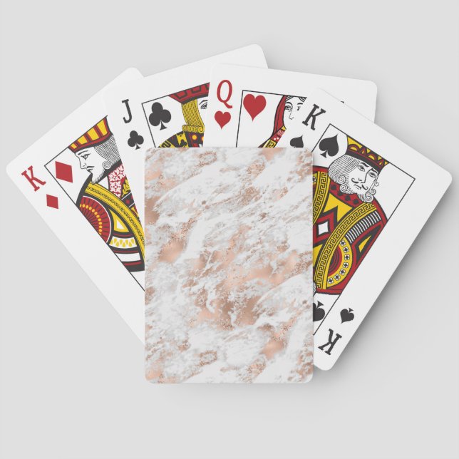 Jeu De Cartes Pretty Rose Gold White Glitzy Marble (dos)
