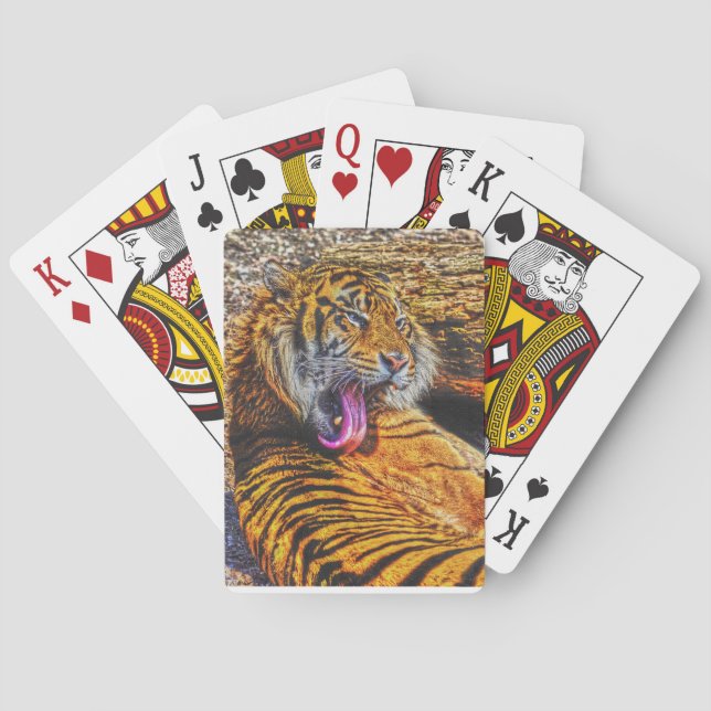 Jeu De Cartes Prévenir Tigre de Sumatran Big Cat Art de la faune (dos)