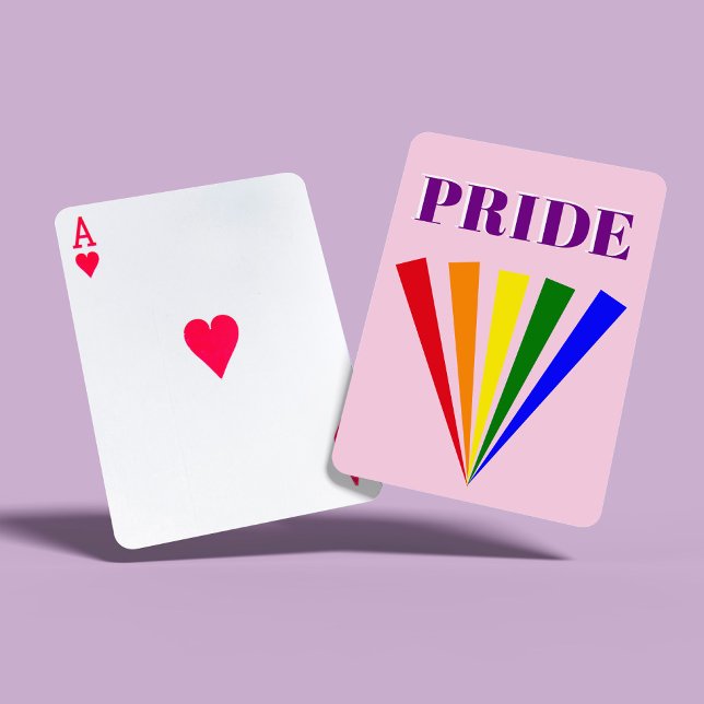 Jeu De Cartes PRIDE coloré lgbt arc-en-ciel raies typographie (Créateur téléchargé)