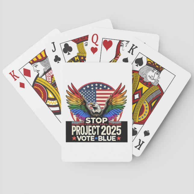 Jeu De Cartes Pride - Stop Project 2025 - Vote Blue (dos)