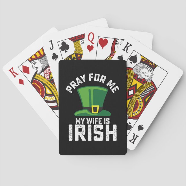 Jeu De Cartes Priez pour moi Ma femme est la Saint Patrick irlan (dos)