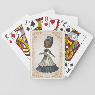 Jeu De Cartes Princesse Africaine Américaine Jouant aux cartes