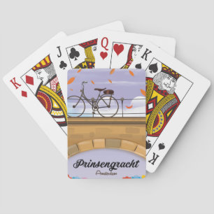 Jeu De Cartes Prinsengracht,Affiche de voyage sur un canal d'Ams