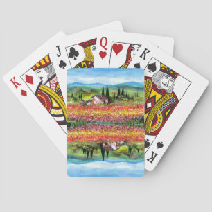 Jeu De Cartes PRINTEMPS DANS LES PAYSAGES DE LA TOSCANE Champs d