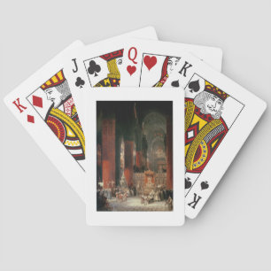 Jeu De Cartes Procession à la cathédrale de Séville, 1833 (huile