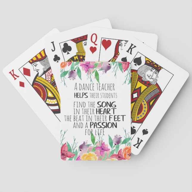 Jeu De Cartes Professeur de danse décor Cadeau d'appréciation po (dos)