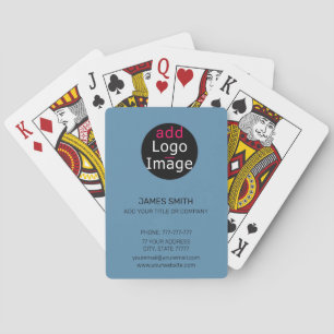 Jeu De Cartes Professionnel Chic Personnalisable Bleu Poussiéreu