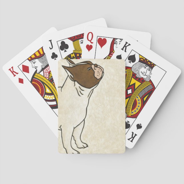 Jeu De Cartes Profil de French Bulldog En tête (dos)