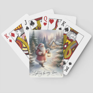 Jeu De Cartes Promenade de la lanterne de Santa Scène de cottage