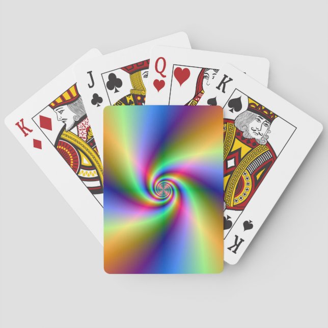 Jeu De Cartes Psychédélique Quatre Vent Spirale Jouer Cartes (dos)