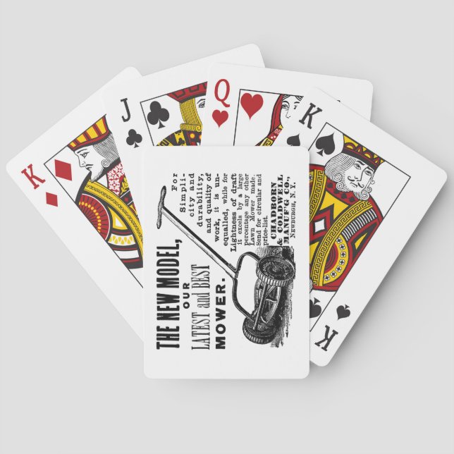 Jeu De Cartes Publicité vintage tondeuse à gazon (dos)