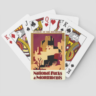 Jeu De Cartes Pueblos Anciens du Sud-Ouest WPA Poster Art