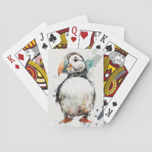 Jeu De Cartes Puffin Bird Portrait Animal Peinture Faune Gratuit