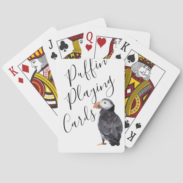 Jeu De Cartes Puffin noir et blanc élégant (dos)