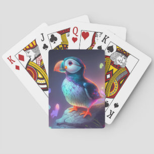 Jeu De Cartes Puffin Oiseau Animal Portrait Peinture Forêt Espri