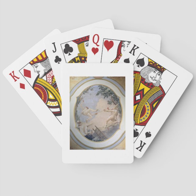 Jeu De Cartes Pulcinella on a Swing, 1797 (fresque) (dos)
