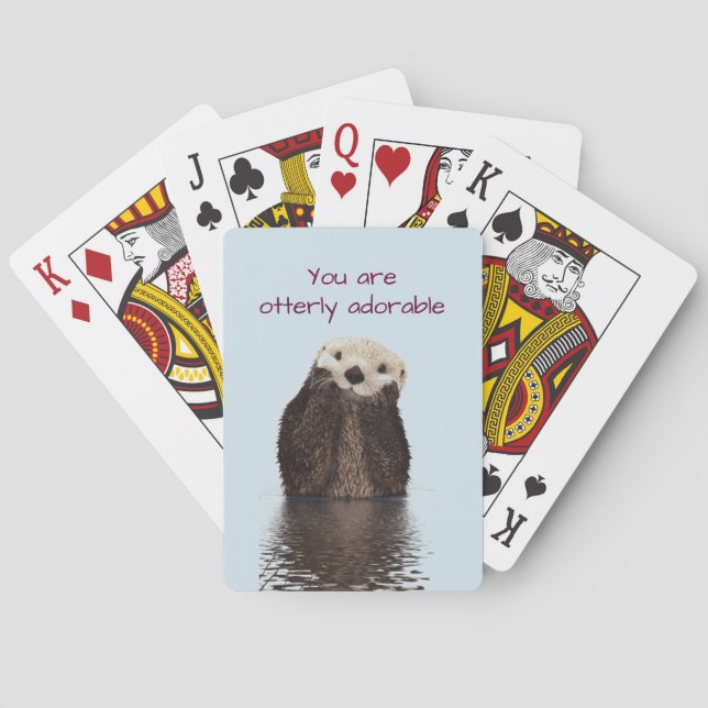 Jeu De Cartes Pun adorable à l'otable avec une jolie photo Otter (dos)