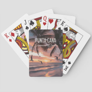 Jeu De Cartes Punta Cana DR Rétro Mouette Souvenir tropical