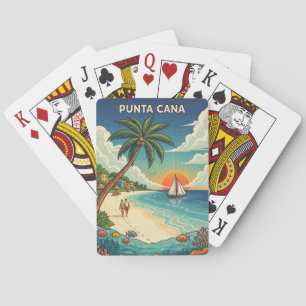 Jeu De Cartes Punta Cana République dominicaine Paysage vintage