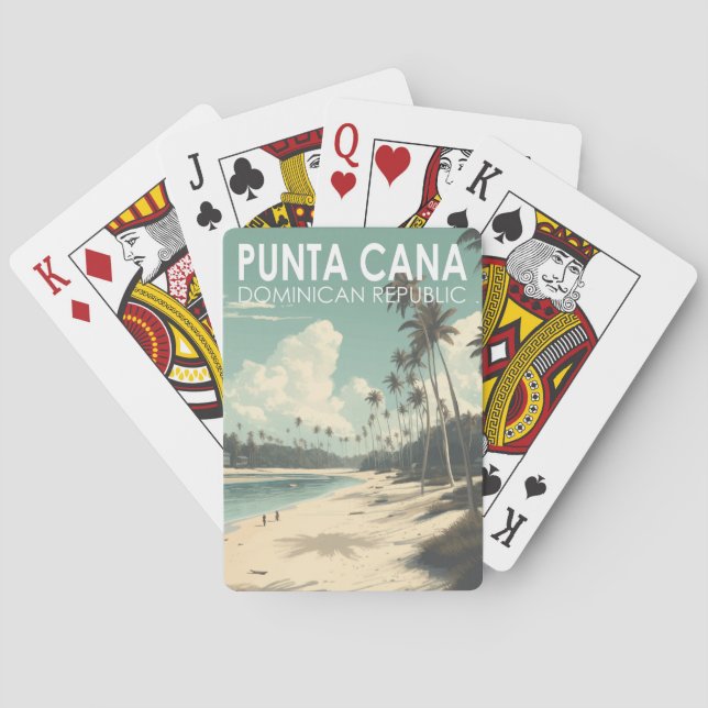 Jeu De Cartes Punta Cana République Dominicaine Travel Art Vinta (dos)