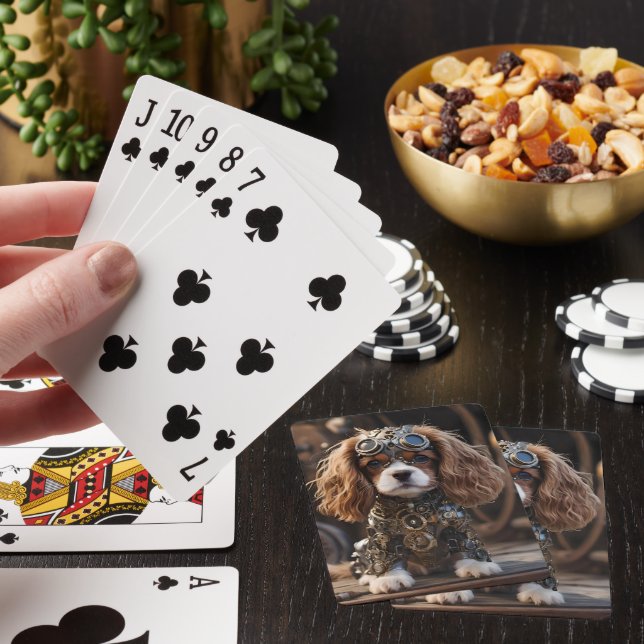 Jeu De Cartes Puppy Cavalier Spaniel Steampunked, (In Situ)