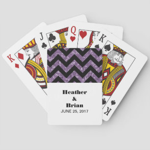 Jeu De Cartes Purple Chevron Parties scintillant Jouer des carte