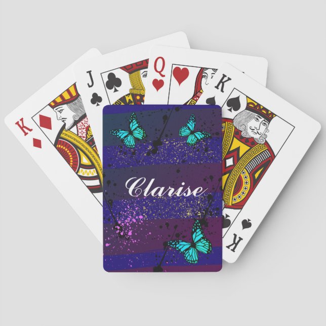 Jeu De Cartes Purple Ephemera vibrant color art (dos)