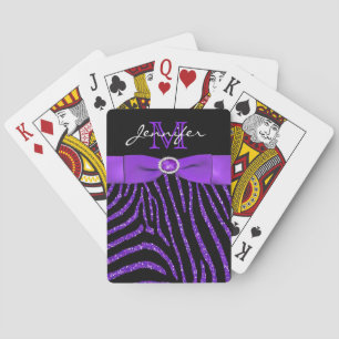 Jeu De Cartes Purple FAUX Ribbon Parties scintillant Zebra Playi