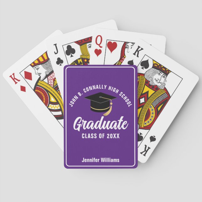 Jeu De Cartes Purple Lycée Graduate Custom 2025 Graduation (dos)