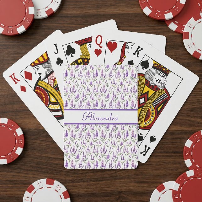 Jeu De Cartes Purple Sage Green Lavender Custom Name (Créateur téléchargé)