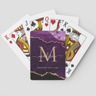 Jeu De Cartes Purple Violet Gold Agate Geode Glitter