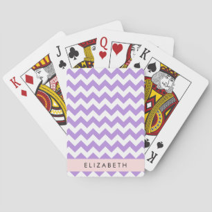 Jeu De Cartes Purple Zigzag, Purple Chevron, Votre Nom