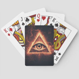Jeu De Cartes pyramide oculaire masonique illuminati dans le sym