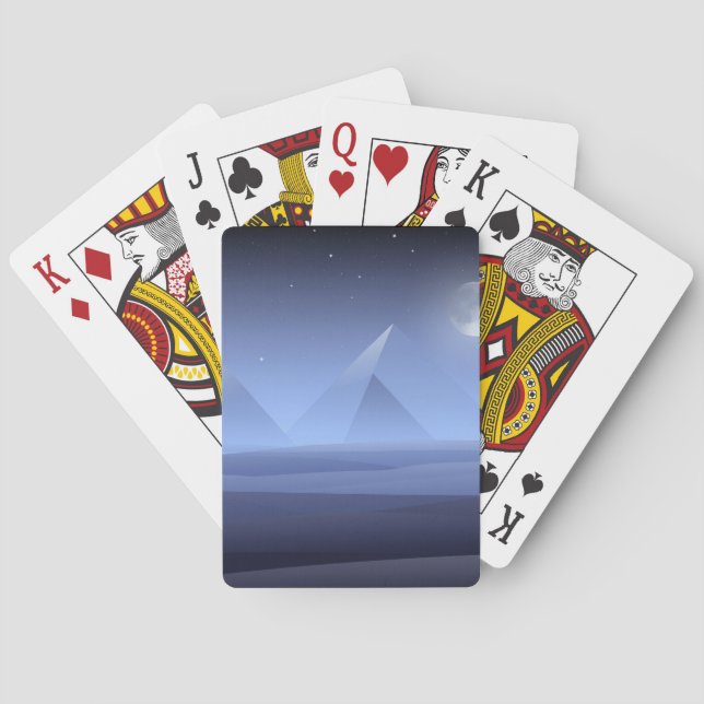 Jeu De Cartes Pyramides Géométriques Bleues et Noires Design Abs (dos)