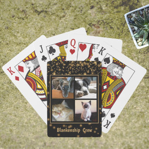 Jeu De Cartes Quatre Photo Personnalisée de Famille ou d'Animal