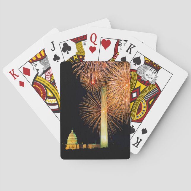 Jeu De Cartes Quatrième de juillet, affichage de feu d'artifice, (dos)