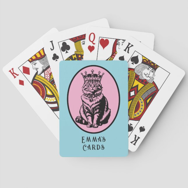 Jeu De Cartes Queen of Hearts Cat Personalized Cards (dos)