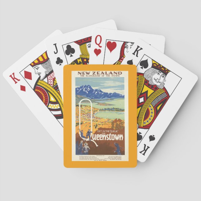 Jeu De Cartes Queenstown, Vintage voyage néo-zélandais (dos)