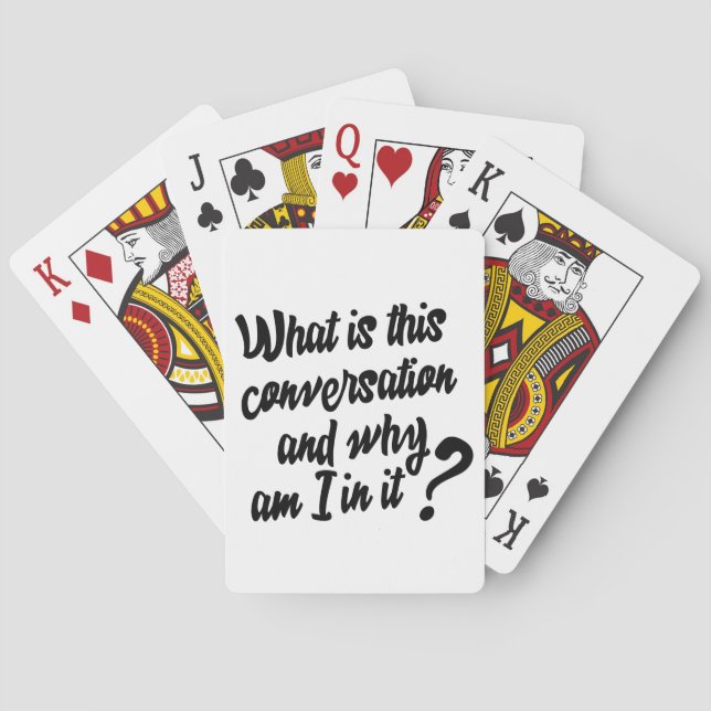 Jeu De Cartes Qu'est-ce que cette conversation et pourquoi je su (dos)