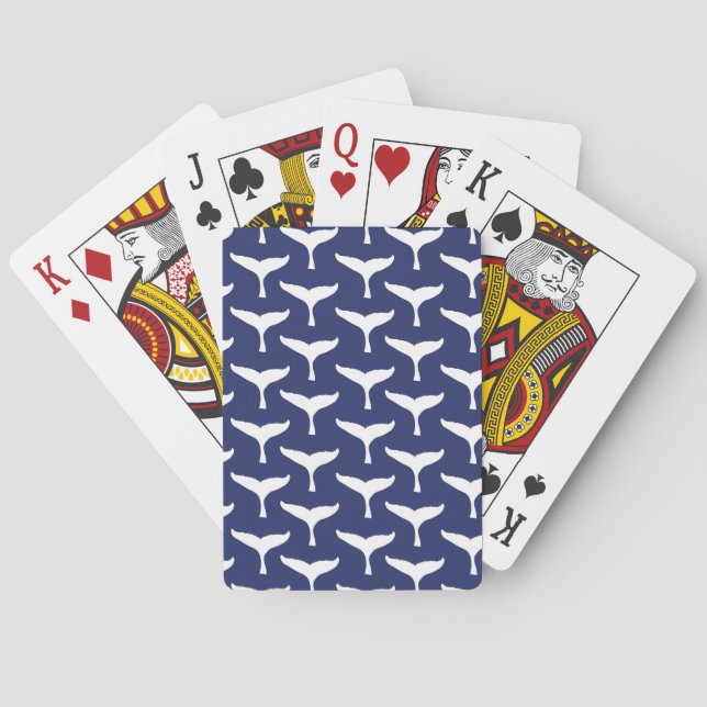 Jeu De Cartes Queue de baleine blanche Animal marin Océan bleu M (dos)